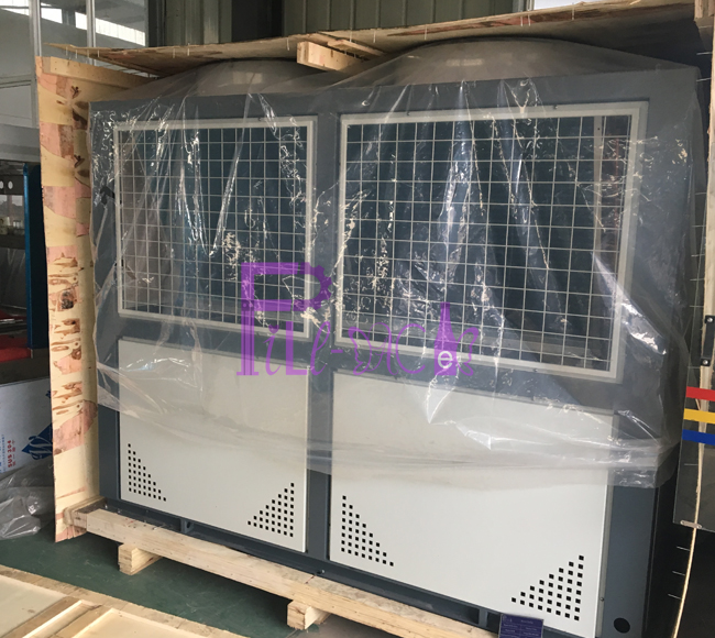 Air cooling water chiller for carbonated flavor juice production line