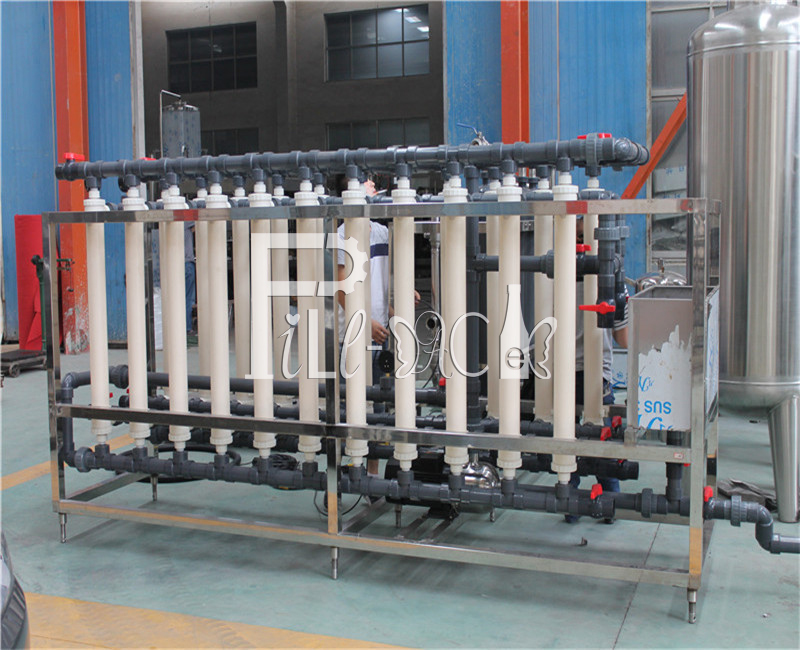 Large ultra filtration system for mineral water treatment